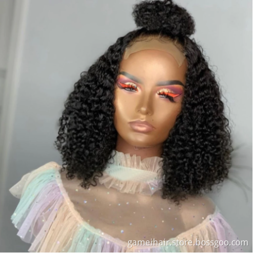 Afro Kinky Curly Raw Brazilian Virgin Human Hair Lace Frontal Closure Hd Transparent 360 Full Lace Front Natural Human Hair Wig